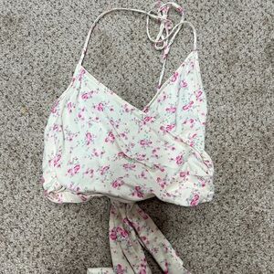 Zara wrap flower top